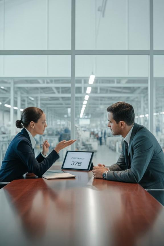 employée avec un client