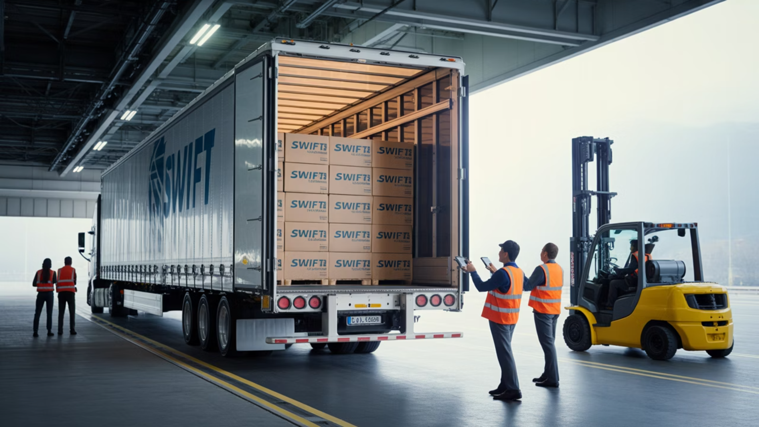 ouvriers qui chargent  un camion 