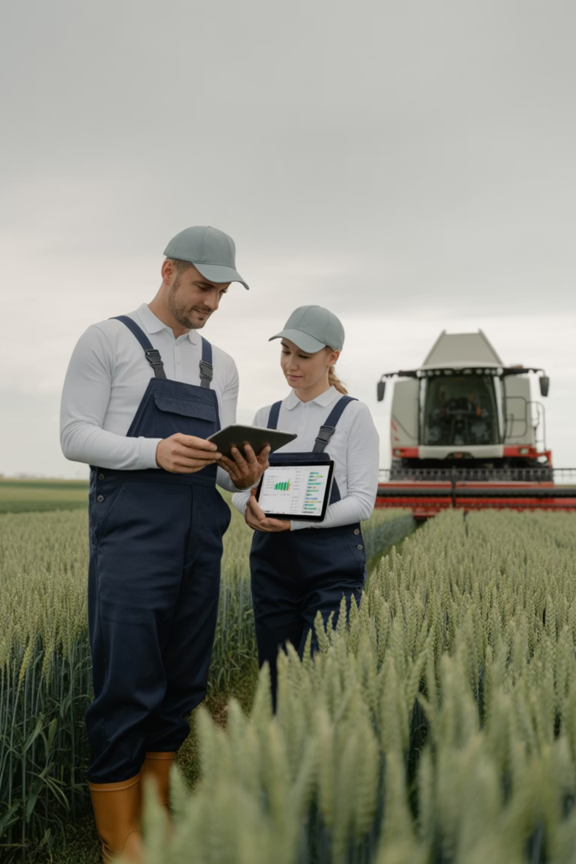 producteurs dans un champ