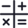 Icône de calculatrice représentant la gestion RH, facturation et comptabilité